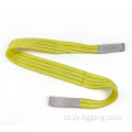 3TONS Yellow Polyester Tow Rope Sling Anyaman Datar